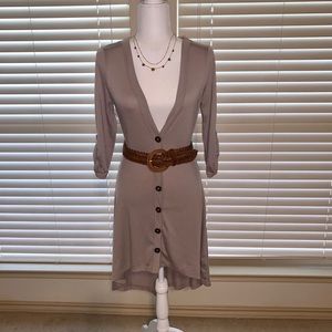 Taupe Button Cardigan Sweater
